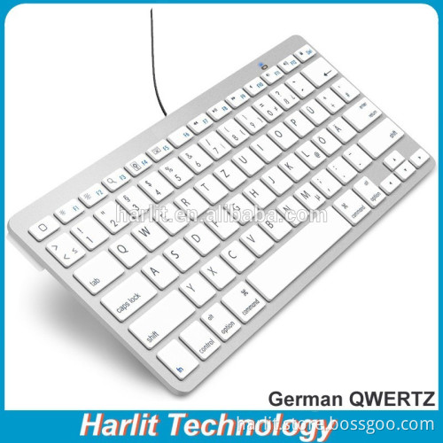 Mini USB Wired Computer Keyboard Ultra Slim USB Keyboard German QWERTZ Laptop Desktop USB Wired Keyboard